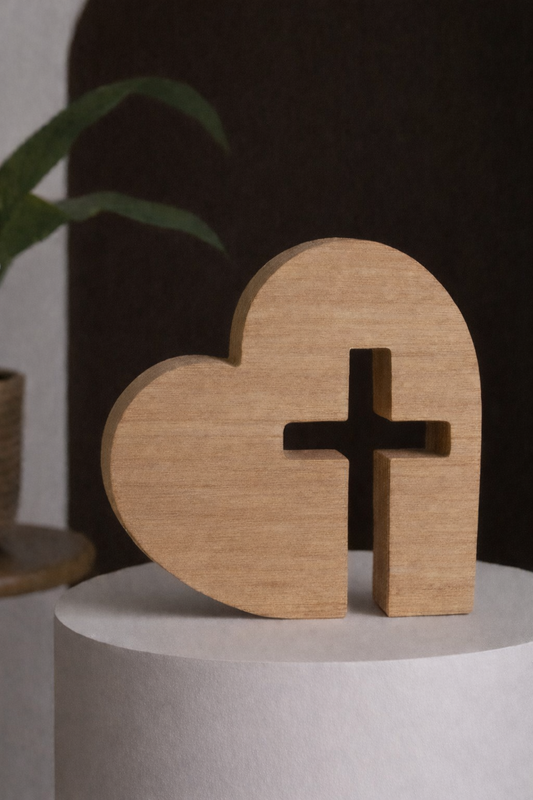 Heart-Shaped Cross Tabletop