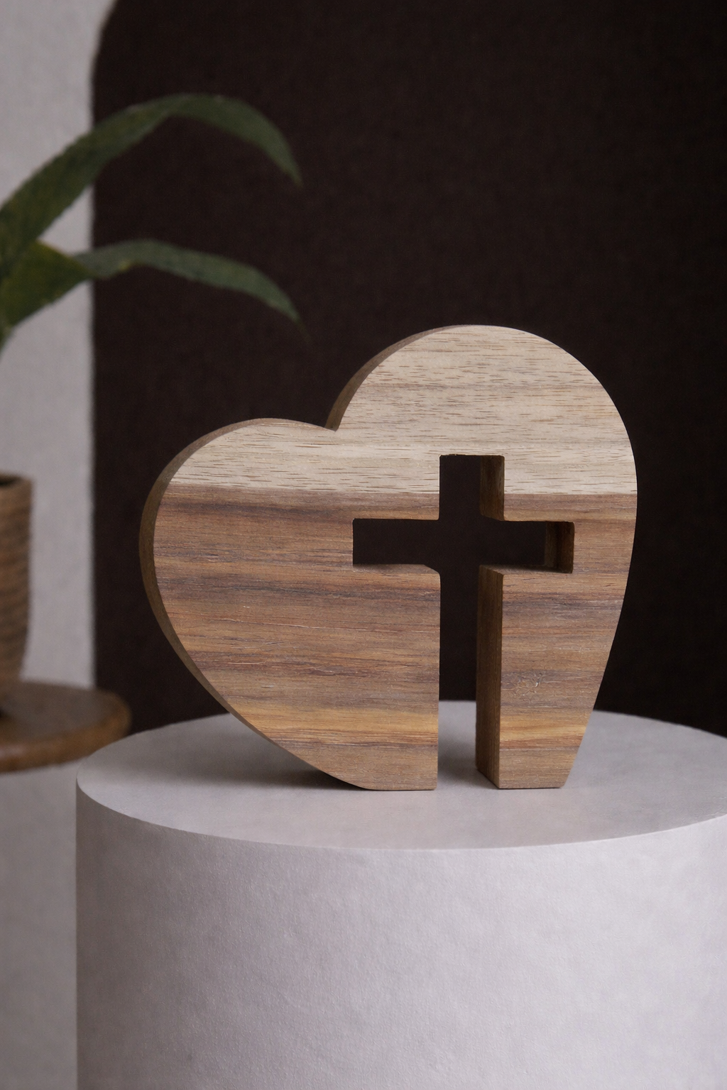 Heart-Shaped Cross Tabletop