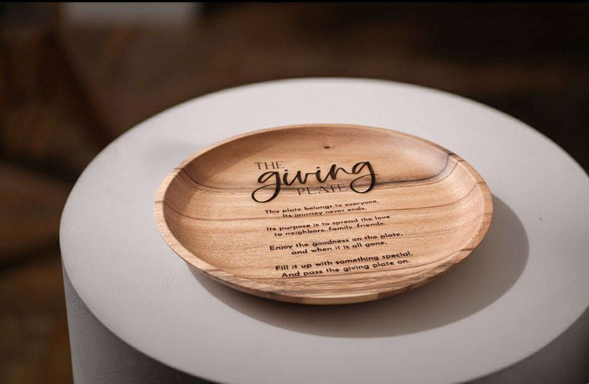 Wooden Engraved Serving Plate