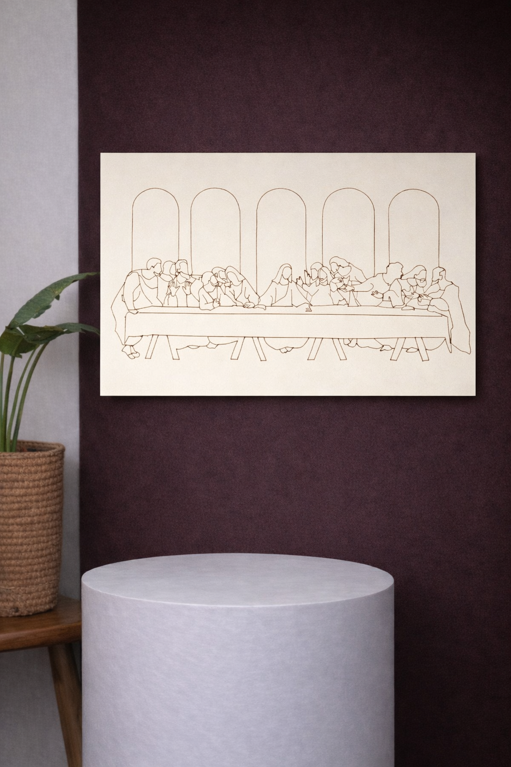 The Last Supper – MDF Wall Hanging (White Finish)